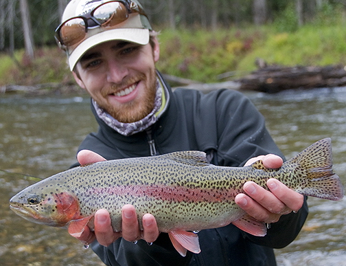 Fly fishing for salmon on Willow Creek