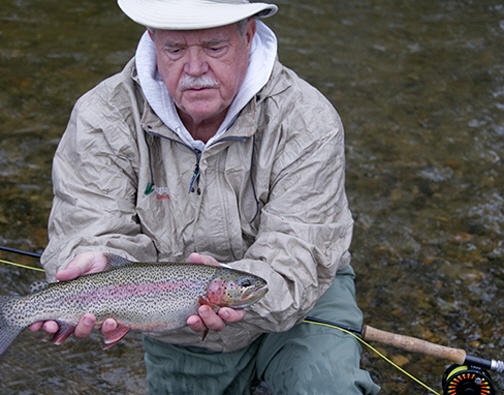 Fly fishing for salmon on Willow Creek